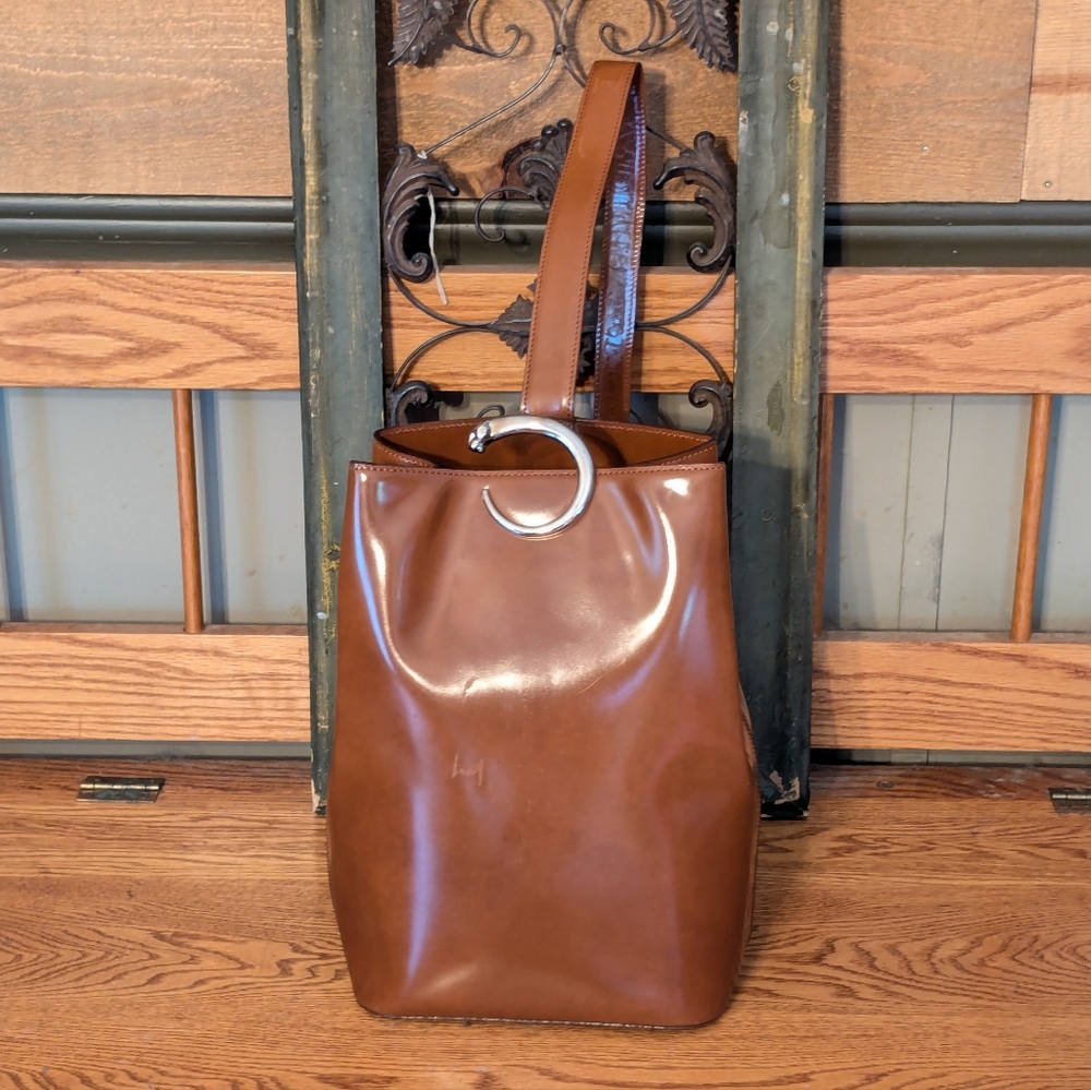 Cartier Brown Panthers Leather Sling/Bucket Bag